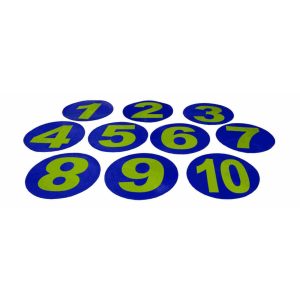 Numbered Flat Rubber Field Marker Discs 1-10