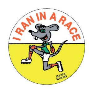 Sticker I Ran In A Race Mouse (Box of 54)