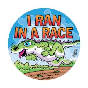 Sticker I Ran In A Race Dinosaur (Box of 54)