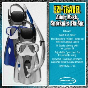 Ezi Travel Mask Snorkel Adjustable Fin Set
