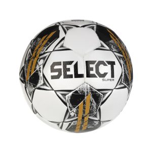 Premium SELECT Super Soccer Ball with Black, White, and Gold Design for Soccer Enthusiasts.