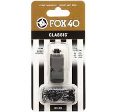 Fox 40 Classic Black Whistle with Lanyard
